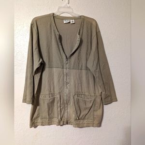 Russ designed for Plus 1X Lightweight Zip up cotton jacket.